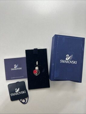 Swarovski Crystal Pendant Necklace with Red Accent